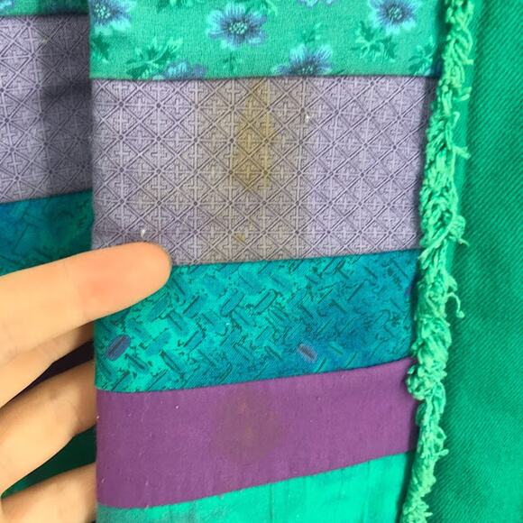 Vintage Levi's Denim Mixed Patchwork Coat 6X Wearable Art to Wear Oversized Mult - Picture 4 of 11